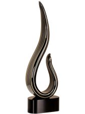 AGS25 Black Gold Curve Art Glass Award