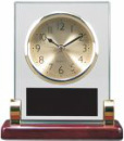 T136 Rosewood Piano Finish and Metal Clock With Post