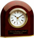 T065 Rosewood Piano Finish Beveled Arch Desk Clock