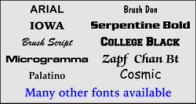 License Plate Engraving Fonts