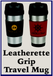 Leatherette Grip Travel Mug
